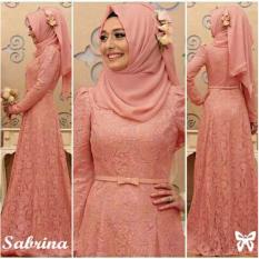 Trend Baju - Maxi Brukat Lapis Furing Uk L - Peach