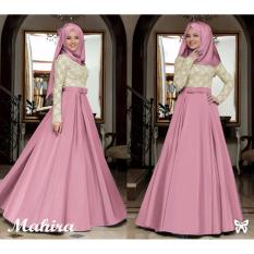 Gamis pesta - Baju gamis - Gamis wanita - Baju muslim wanita terbaru - Maxi Jaquard Mahira - Merah Muda