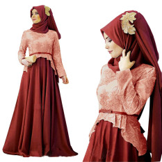 Gamis pesta - Maxi Jersey Kaos Florencia Uk L - Jingga