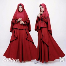 Gamis pesta - Baju gamis - Gamis wanita - Baju muslim wanita terbaru - Syari Sabiya Jersey - Maroon