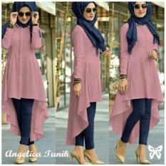 Trend Baju - Tunik Denim Chambrey Uk L - Dusty Pink