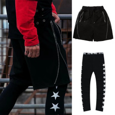 Trendi Hiphop Pria Dan Wanita Hip Hop Seolah-olah Dua Potongan Musim Gugur Legging Celana Pendek (8387 Celana Pendek + Legging Bintang)