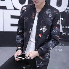 Trendi Pria Korea Modis Gaya Pria Musim Semi Baru Jaket (Ikan Mas Hitam)