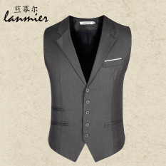 Rompi Jas Pria Vest Korea Fashion Style Slim (Abu-abu)