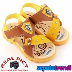 TrendiShoes Sepatu Sandal Anak Laki Keren ASVL1 - Tan Yellow