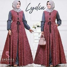 trendshopee Gamis Maxi Wanita Muslimah LYDIA Kombinasi