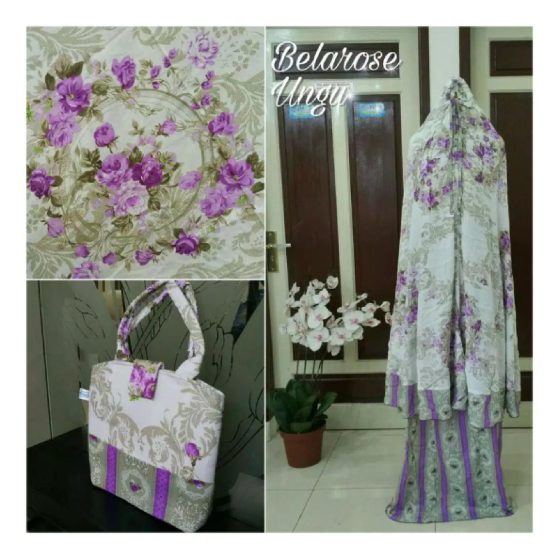 trendshopee Mukena katun Rayon Belarose [ungu]