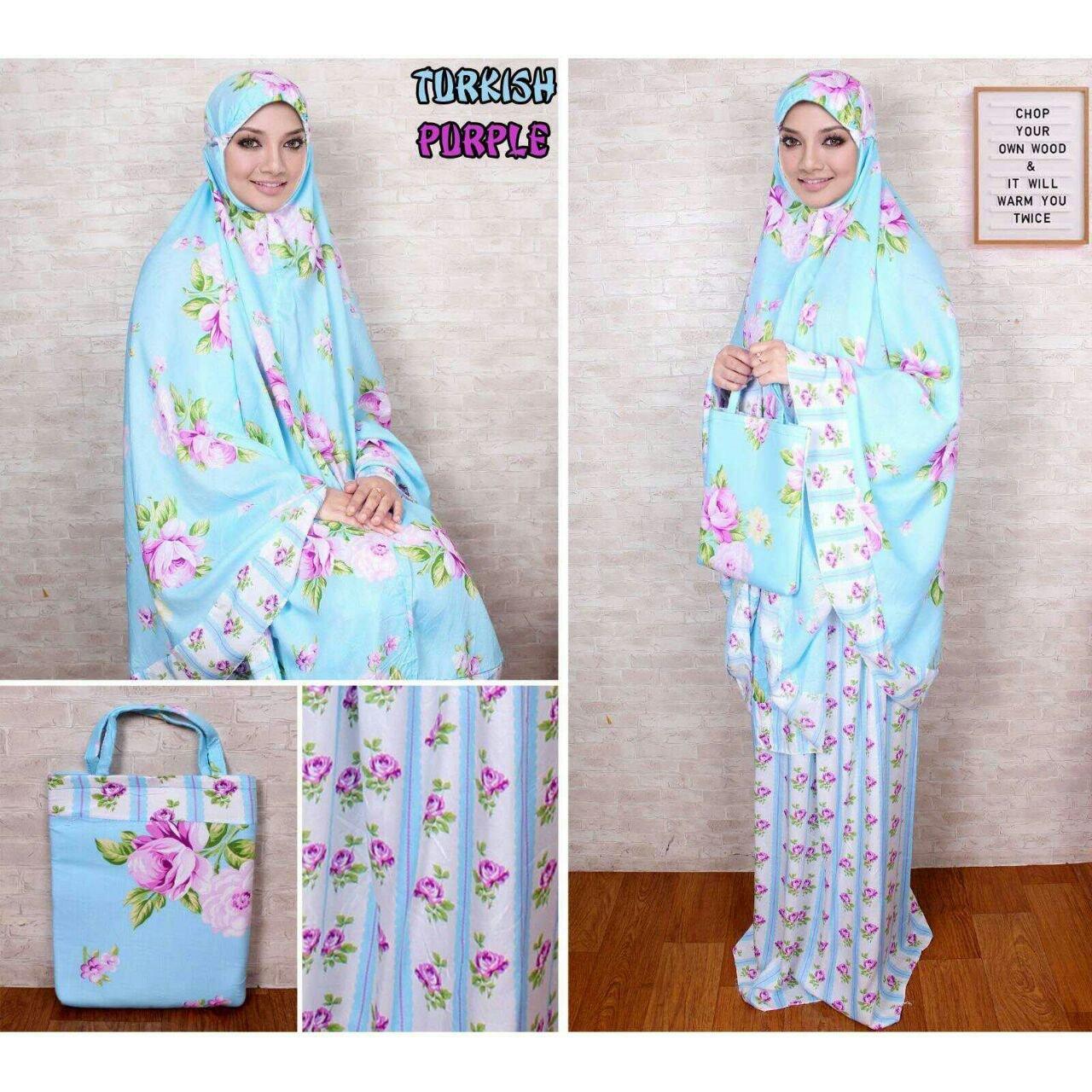 trendshopee Set  Mukena Dewasa Katun Rayon Rose dan Tas