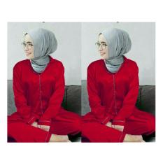 trendshopee Set Piyama Satin PP Blouse Panjang Celana Panjang
