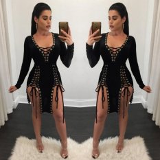 Trendy Sexy and Elegant Women Clothes Unique style Hollow Mini Dresses 100% Brand New women Dresses (Black) - intl