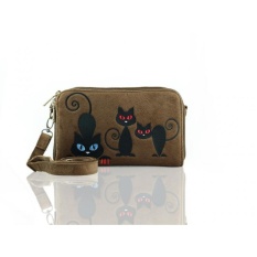 Trojika Hpo BROWN CAT - Dompet Wanita Selempang