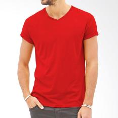 Tshirt Polos V-Neck Pria/Wanita Multiwarna Cotton Combed Size Fit M to L