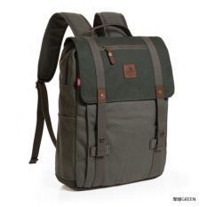 TTS Tas Kanvas Pria Tas Punggung Premium Pria Tas Army Tas Laptop (Hijau Army)