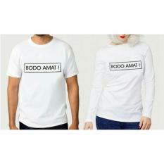 TUMBLR TEE COUPLE (WANITA LENGAN PANJANG) BODO AMAT WARNA PUTIH