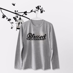 ELLIPSES.INC Tumblr Tee / T-Shirt / Kaos Wanita Blessed - Abu Lengan Panjang