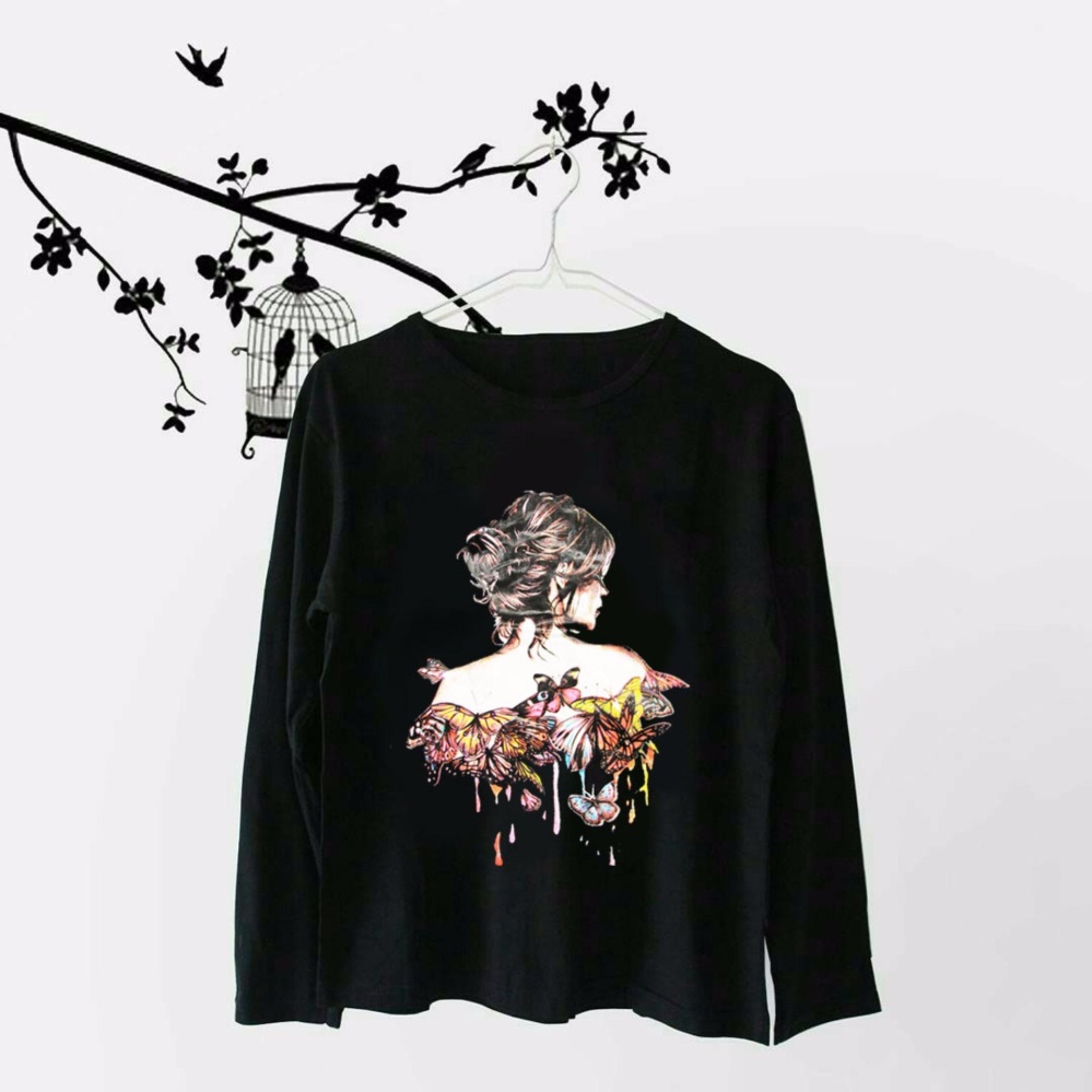 ELLIPSES.INC Tumblr Tee / T-Shirt / Kaos Wanita Body Girl - Hitam Lengan Panjang