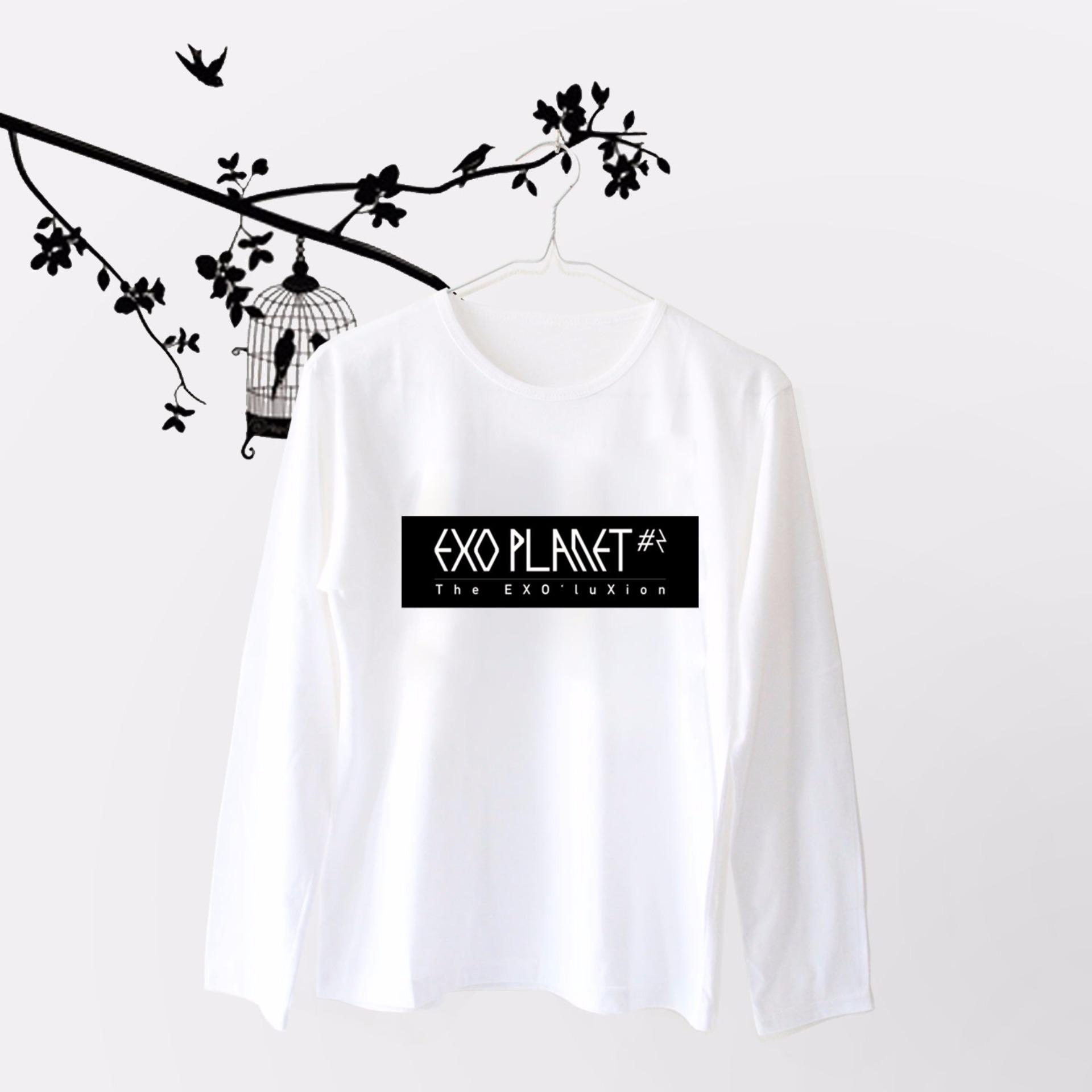 ELLIPSES.INC  Tumblr Tee / T-Shirt / Kaos Wanita Exo Planet#2 - Putih Lengan Panjang