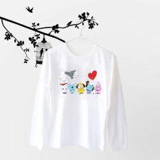 Tumblr Tee / T-Shirt / Kaos Wanita Lengan Panjang BTS BT21 Warna Putih