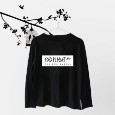 Tumblr Tee T-Shirt Kaos Wanita Lengan Panjang EXO PLANET #2 Hitam