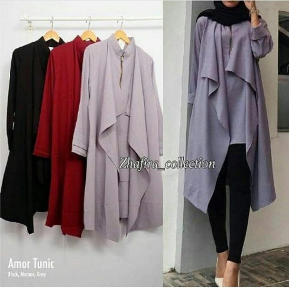 Tunik Atasan Wanita Blouse Baju Muslim Blus Muslim Amor Tunik