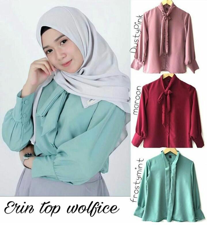 Tunik Atasan Wanita - Blouse Muslim Erin Top - Maroon