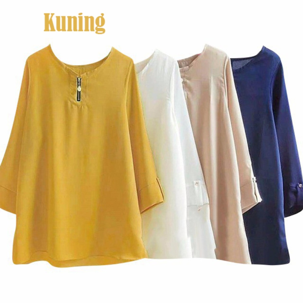 Tunik Atasan Wanita - Blouse Muslim Merid Top - Kuning