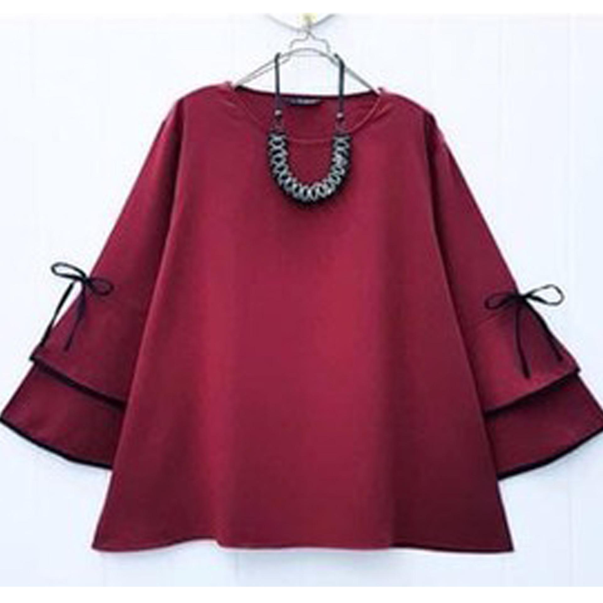 Tunik Atasan Wanita - Blouse Muslim Pillow Top - Merah