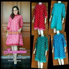 tunik blouse blus batik dress bahan katun motif jumputan warna pink