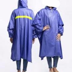 Twin Elephant Jas Hujan Poncho Dengan Lengan Tangan Biru