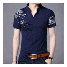 Baju Wanita DE Baju Polo Shirt Casual Victor / Kaos Polos Pria kerah Pendek Simple Elegant / Kerah Sanghai (Lvinca) NSF - NAVY