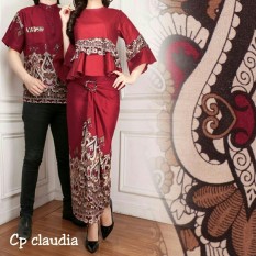 Baju Wanita Shop Couple Kemeja Batik Pria Muslim Kebaya KutuBaru Modern Dress Batik Pasangan Mira 3in1 Rok Lilit Blouse Wanita (audiacl) 7T - Maroon / / Kebaya Modern / Dress Gamis Pesta / Kemeja lengan pendek / Pakaian Muslim