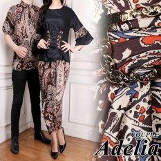 UC Kemeja Batik Pria Couple / Gamis Muslim / Kebaya Dress Wanita / Set Muslimah Pesta Kondangan (eliaad) AK - Hitam