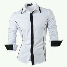 UC Kemeja Lengan Panjang kerja Pria Steven / Kemeja Polos / Kemeja Formal Kasual Office / Kemeja Slim Fit Stretch (YBO) 7T - PUTIH