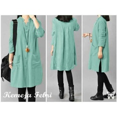 Baju Wanita DE Kemeja Tunik Wanita Diva Lengan Panjang / Baju Terusan / Hem Wanita /Atasan Formal / Denim / Kasual Santai (brife) SS - Tosca D2C