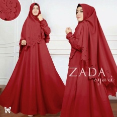 UC Maxi Hijab Dress Gamis muslim Zad/ Set Terusan Maxi Hijab Gamis Syar'i / Syari Simple Elegant / Baju Muslim Wanita / Kebaya Modern Balotelli (Daza) SS - Merah / Gaun Pesta