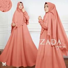UC Maxi Hijab Dress Gamis Muslim Zad/ Set Terusan Maxi Hijab Gamis Syar'i / Syari Simple Elegant / Gamis Muslimah Wanita / Kebaya Modern Balotelli (Daza) SS - Peach / Gaun Pesta