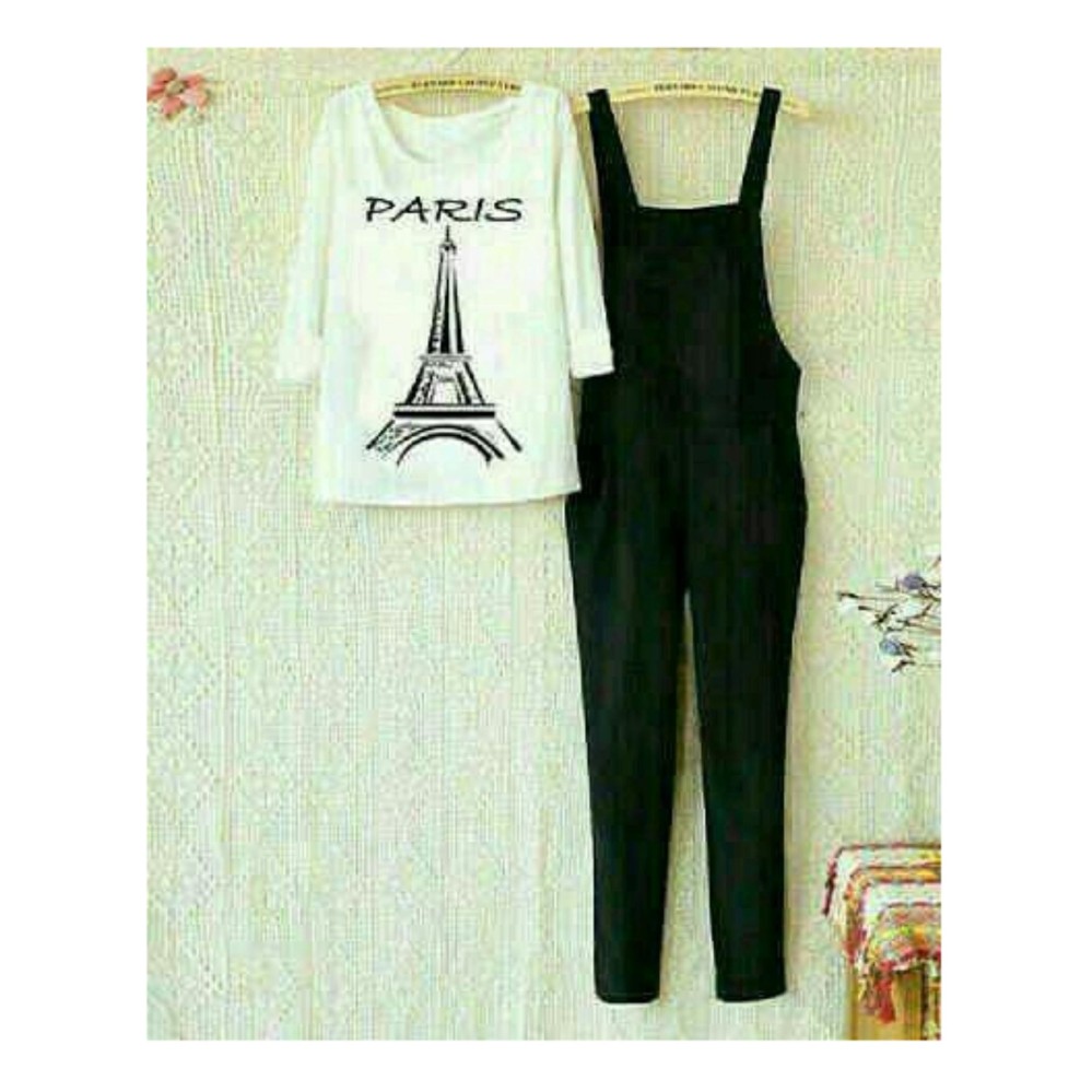 Toko Atasan Wanita Overall Wanita Gambar Paris / Jumpsuit / Jamsuit / Setelan Kodok / Baju Set NV (ffelei JUMPSUIT) - Putih D2C Toko Atasan Wanita Overall Wanita Gambar Paris / Jumpsuit / Jamsuit / Setelan Kodok / Baju Set NV (ffelei JUMPSUIT) - Putih D2C