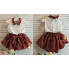 UC Baju Dress Anak Strip Polos 3 - 5 tahun / Baju Kodok / Baju dan Rok Polos / Trendy Lucu Bagus Kiddy (ts ddyki) NR - Maroon