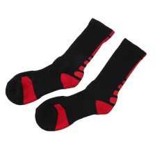 UINN Pair Pria Profesional Basket Socks Penebalan Outdoor Olahraga Kaus Kaki Elastis Black Bottom Merah-Intl