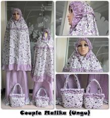 Ukhuwah Mukena Katun Malika Couple Ibu Anak Set - Ungu