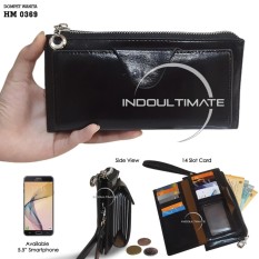 Ultimate Dompet Wanita HM-0369 - Black / Dompet Cewek / Cewe Kartu ATM Panjang Lipat Kulit Import Murah Lucu