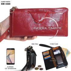 Ultimate Dompet Wanita HM-0369 - Red / Dompet Cewek / Cewe Kartu ATM Panjang Lipat Kulit Import Murah Lucu