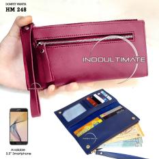 Ultimate Dompet Wanita HM-248 - Maroon / Dompet Cewek / Cewe Kartu ATM Panjang Lipat Kulit Import Murah Lucu