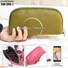 Ultimate Dompet Wanita HM-666-1 - Green / Dompet Cewek / Cewe Kartu ATM HP Panjang Kulit Import Murah Lucu