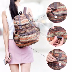 Ultimate Tas Backpack Unisex Pria Wanita / Punggung / Ransel Kuliah Fancy Etnic / Tas Sekolah Anak / Korean Bag JS-1031 - Brown