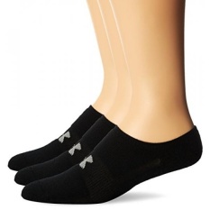 Di Bawah Armour Pria HeatGear Solo Tidak-Menunjukkan Kaus Kaki (3 Pasang), Hitam, Medium-Internasional