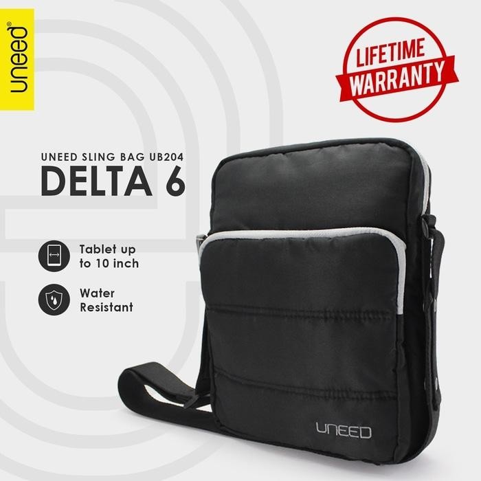 Uneed Delta 6 Tas Selempang Pria / Tas Sling Bag for Tablet 10inch - Water Resistant UB204 - Hitam 