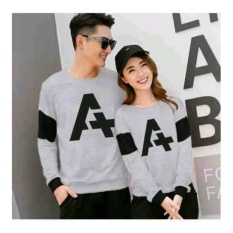UC Kaos Couple Letter A / Kaos Oblong / Sweater Couple CP A / T-shirt Pasangan / Pakaian Kembar / Kaos Pria Wanita 2L - Misty D3C