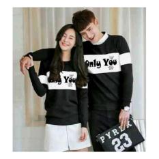 UC Kaos Couple Only U / Tshirt Polos / Sweater Couple Only You / Sweater Polos / Kaos Pria Wanita 2L - HITAM D3C