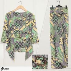 UC Kebaya Kutu Baru Modern Kinara / Setelan Kebaya / Kebaya Modern / Batik Modern 7T - Hijau D2C